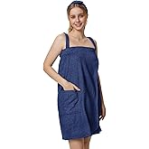 SIORO Womens Bath Towel Wrap Terry Cloth Spa Towel Robe with Straps Facial Headband Adjustable Closure Shower Towel S-XL