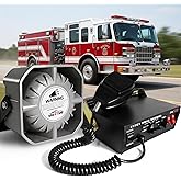 YYATYS 150W Emergency Siren PA System Kit with Radio Rebroadcast &amp; PTT Mic | 6 Modes (Yelp/Wail/Hi-Lo), IP66 Waterproof Square Speaker, 114-134dB Emergency Police Siren Speaker Kit, 12V Vehicles Use