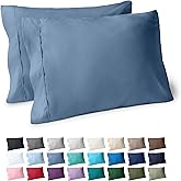 Bare Home Microfiber Pillow Cases - Standard/Queen Size Set of 2 - Cooling Pillowcases - Double Brushed - Coronet Blue Pillowcases 2 Pack - Easy Care (Standard Pillowcase Set of 2, Coronet Blue)