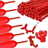 Viksio Red 260 Balloons, 100 PCS Long Animal Balloons for Tying Balloon Arch, Balloon Animals