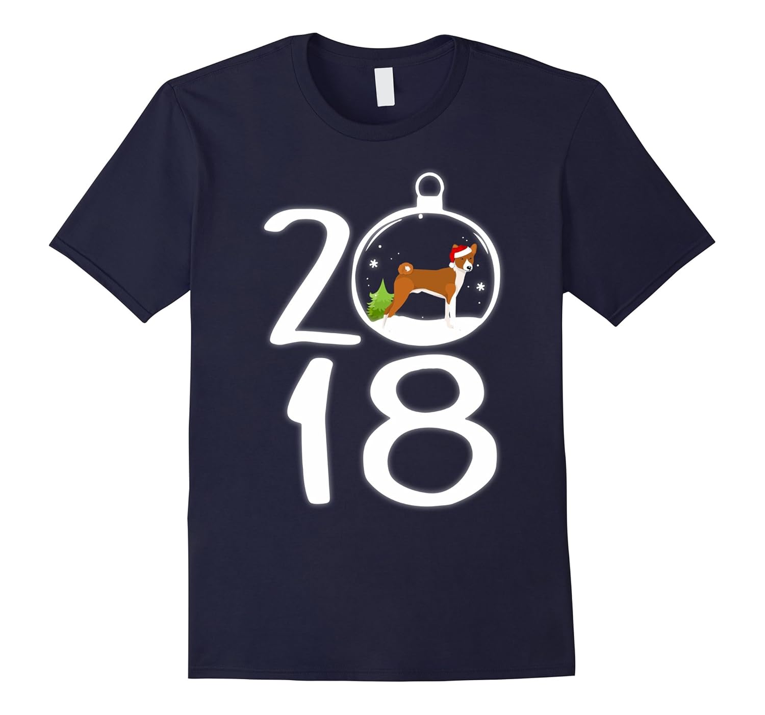 Basenji Santa Merry Christmas 2018 Gift T-shirt-ANZ