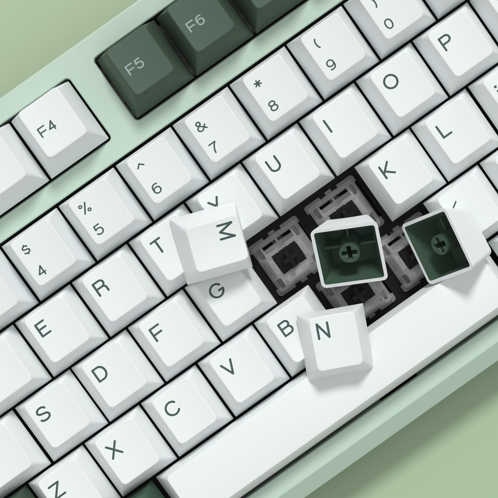 Mua KBDiy Botanical PBT Double Shot Keycap Set,174 Keys Green Keycaps ...