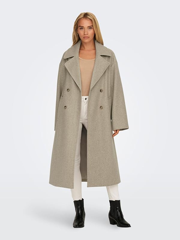 Onlwembley L/S Ovsize Coat Tlr Noos Giubbotto, Donna, Weathered Teak, 38