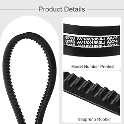 uxcell 2Pcs AX74 EPDM V-Belt, Raw Edge Cogged