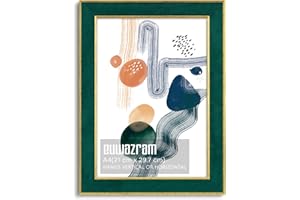 euwazram Suede A4 Frame - Single Frame, Elegant Green 8.27x11.69 inch Picture Frame, A4 Poster Frame for Artwork, Puzzles, Photos, Movie Posters, and Wall Display