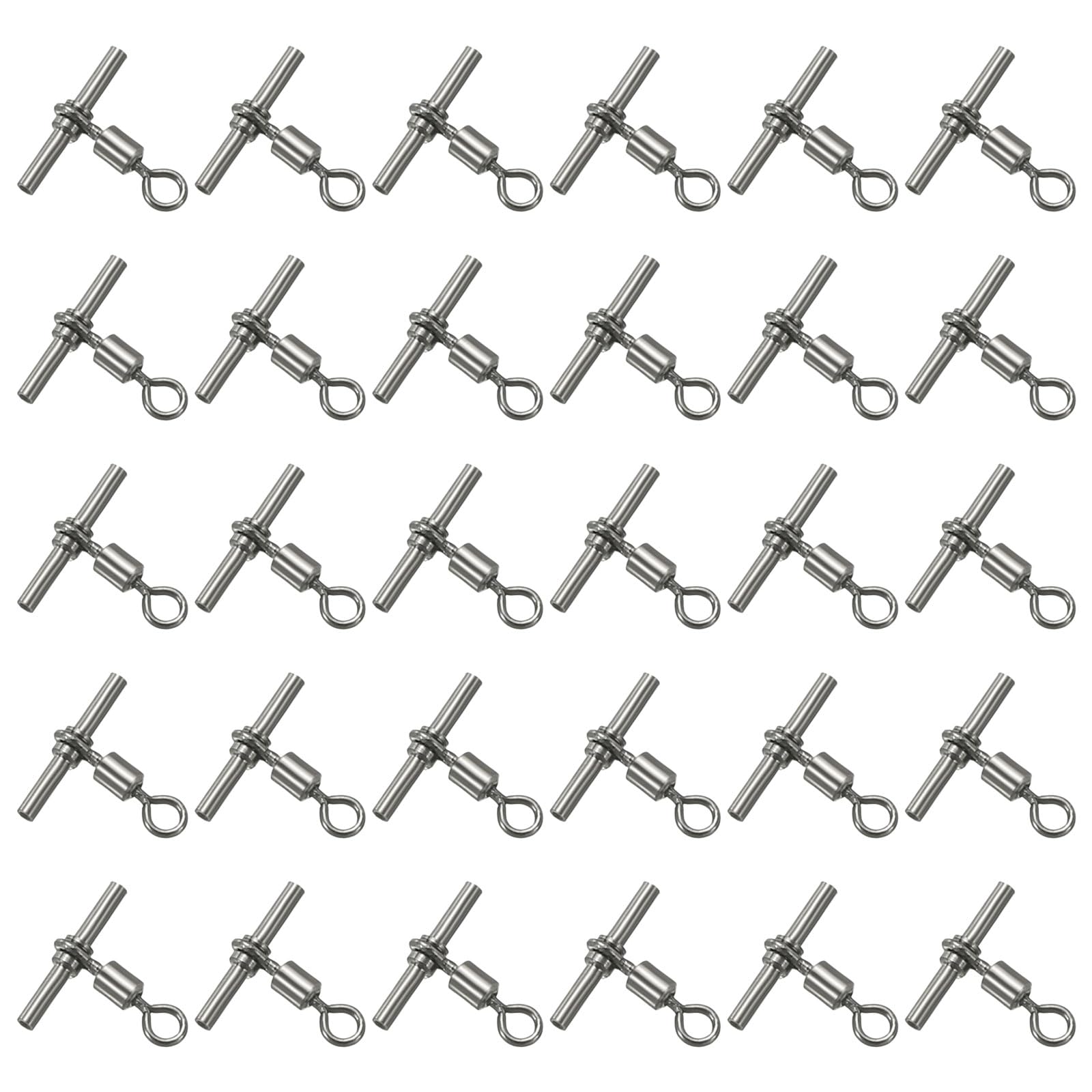 PATIKIL 30Lbs Fishing Swivels, 50 Pack 3-Way T-Shape Brass Swivels Sleeve Fishing Tackle High Strength Cross Line Swivels for Rigs Freshwater Saltwater (12#)