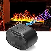 GUSUCIN Fireplace Crackling Sound Maker for Electric Fireplace, Rechargeable Realistic Fireplace Sound Box, Fire Crackler Sound System for Gas Fireplace, Winter Sleep White Noise Machine, Black