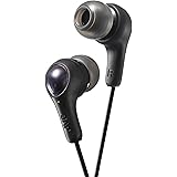 JVC Gumy in Ear Earbud Headphones, Powerful Sound, Comfortable and Secure Fit, Silicone Ear Pieces S/M/L - HAFX7B Black