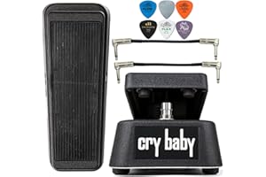 Dunlop Original Crybaby GCB95 Standard Wah Pedal Tonebird Effects Bundle with 2 Patch Cables 6 Dunlop Picks
