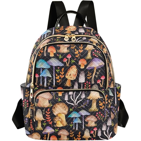 2831 Purple Mushrooms Small Backpack Purse Travel Bag Lightweight Shoulder Purple Mushroom Flowers Small Crossbody Bags for Women Cell  main image 2