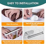 YUET Self-Adhesive Toilet Paper Holder SUS-304 Stainless Steel Brushed view 6