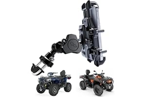 QYMOTO ATV Phone Holder Waterproof,Motorcycle Phone Mount Anti Vibration Handlebar 360 Cellphone Holder Clamp Compatiable wit
