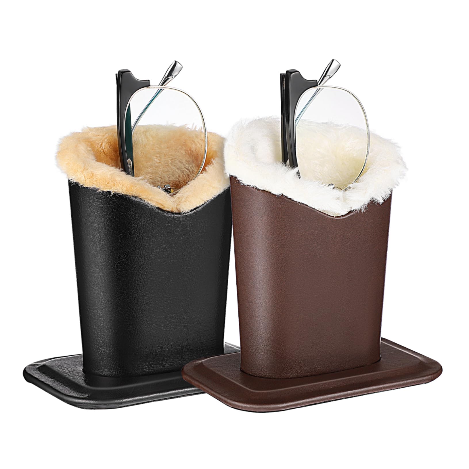 Toddmomy 2Pcs Plush Lined Eyeglasses Holder Eyeglass Stands with Plush Lining Eyeglass Holder Stands for Table, Desk, Nightstand