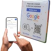 NFC Google Review Epoxy Plate - Boost Customer Reviews 300% with Tap & Scan QR - Contactless Feedback for Small Business - No Subscription (3.9" 1-Pack)