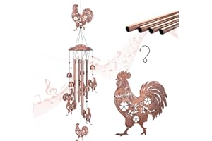 TIGGSY Christmas Gifts for Women Chicken Wind Chimes Outdoor Chicken Birthday Gifts for Men/Mom/Grandma Rooster Metal WindChimes Outside/Indoors, Lawn, Patio, Garden Decor, Yard Decorations