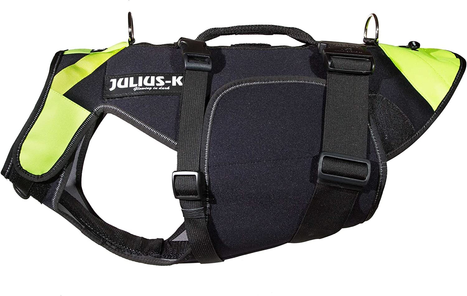 Julius-K9 IDC Multifunctional 3in1 Dog Vest, Size: L, Black and Neon โ image 1
