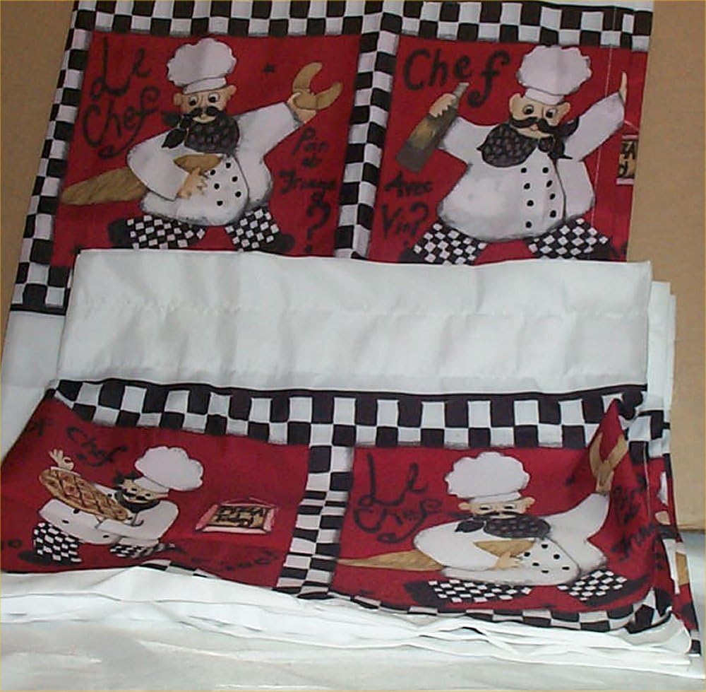 Amazon Com Chef Curtains Cafe Bistro Waiter Valance 60x36