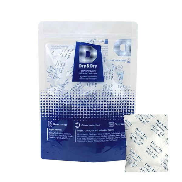 [30 PACKS] 10 Gram "Dry & Dry" Premium Pure & Safe Silica Gel Desiccants - Rechargeable Paper(FDA Compliant)