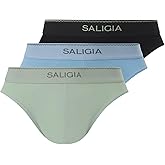 SALIGIA Men’s Briefs Sexy, Tag-Free & 100s Smooth Long-Staple Cotton Underwear with Supportive No-Fly Pouch 3-Pack