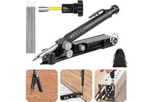 MYLEUS Multi-Function Scribing Tool,Aluminum Alloy Scribe Tool with Deep Hole Pencil, DIY Woodworking Scribe Gauge Scriber Line Maker Measuring Tool, Ideal for Carpentry, Marking, and Layout Tasks