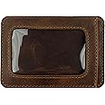 Hide & Drink, Card Holder with ID Slot, Compact Storage for Cards & Cash, Front Pocket Wallet, Travel Accessories, Full Grain Leather, Handmade, Bourbon Brown