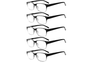 Eyekepper 5-pack Spring Hinges Vintage Reading Glasses Readers Black/Clear +3.00