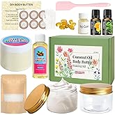 JUYRLE Body Butter Making Kit- Shea Butter Lotion Making Kit, DIY Crafts for Adults with Coconut Oil, Organic Shea Butter Natural Whipped Coconut Oil Body Butter Maker Skin Care Gifts for Women