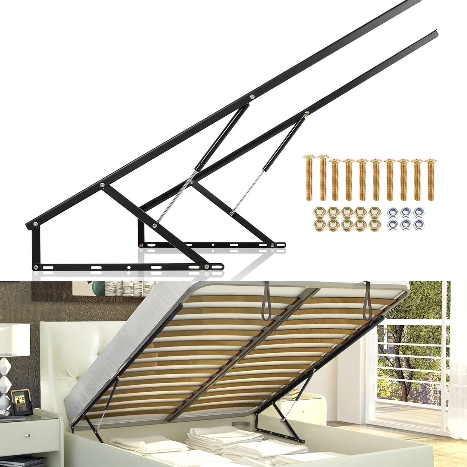 Photo 1 of **SELLING FOR PARTS**Dyna-Living 4.6FT Bed Lift Mechanism 120kg/264.5lbs Load Capacity Pneumatic Gas Spring for Storage Bed Box or Sofa Bed
