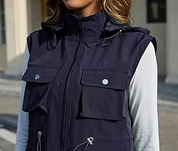PESION Womens Utility Vest Lightweight Windproof