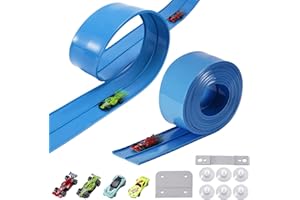 SINBEN Flex Track Race Cars for Kids, Rubber Have Extra-Long 15.75ft is Customizable Race Track, with 4 Racing Cars and 6 Suction Cups, Flexible Race Track Easy to Store for Outdoor Play (Blue)
