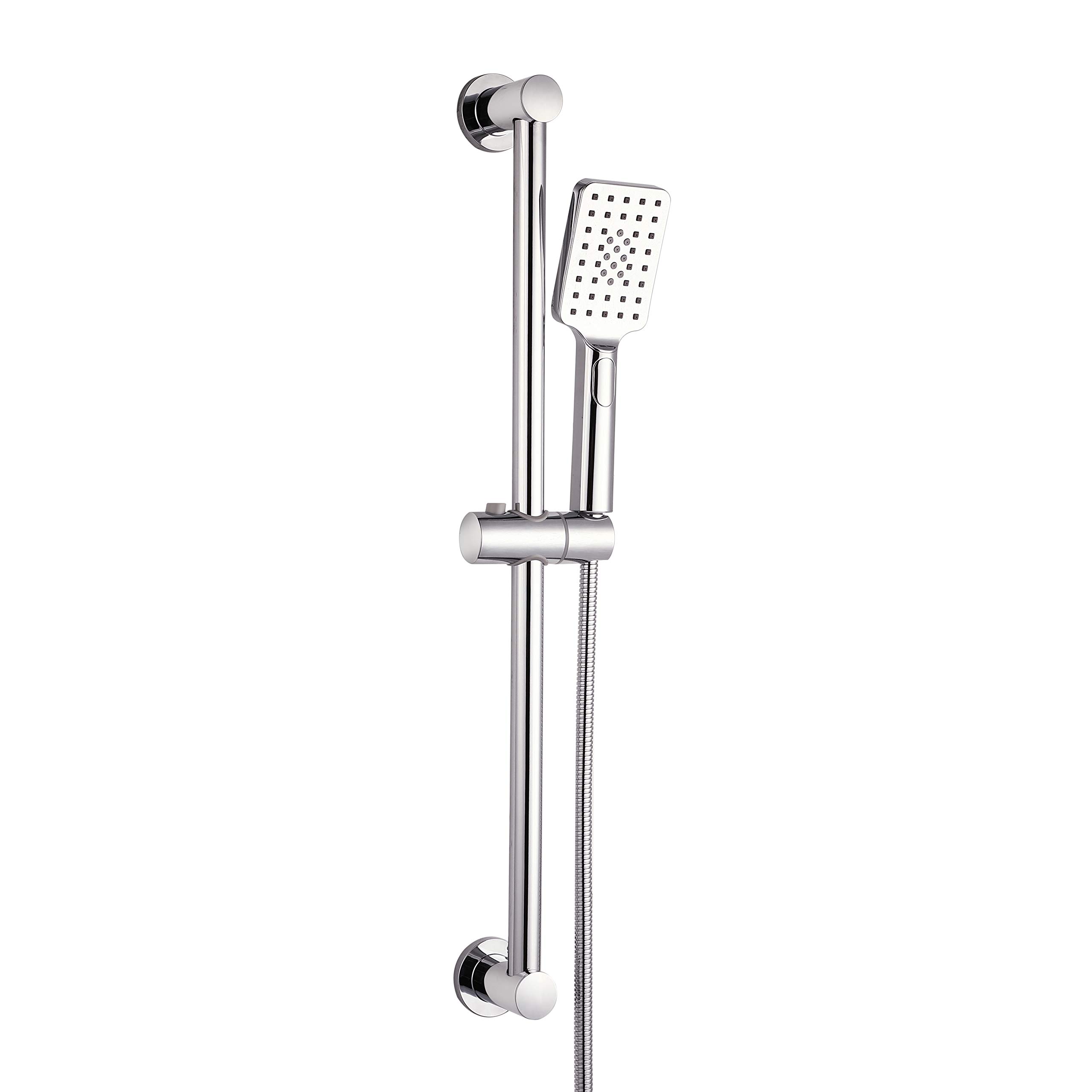 Elbe Shower Riser Rail kit incl Made of Stainless Steel 304, with Multifunctional Plastic Hand Shower, 1.5 m Stainless Steel Hose