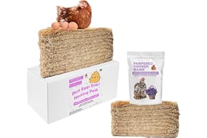 PAMPERED CHICKEN MAMA Best Eggs Ever! Aspen Chicken Nesting Pads With Herbs 10 Count With Lavender & Chamomile | Fluffy Nesting Liners, Chicken Bedding With Herbs, Eggs Nest, Chicken Laying Pads, Chicken Supplies (10 Pads)