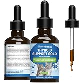 Pet Wellbeing Thyroid Support Gold for Cats - Thyroid Support, 2 oz | NASC Certified &amp; Vet-Formulated Liquid Supplement with Ashwagandha &amp; Bladderwrack for Metabolic Health &amp; Thyroid Function