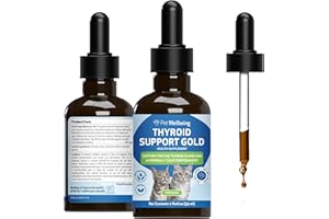 Pet Wellbeing Thyroid Support Gold for Cats - Vet-Formulated - Supports Overactive Thyroid in Felines - Natural Herbal Supple
