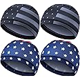 Geyoga 4 Pieces Cooling Skull Cap Helmet Liner Sweat Wicking Running Beanie Head Wrap Cycling Bandana for Men Women