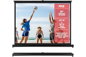 PYLE Portable Projector Screen - Mobile Projection Screen Stand, Lightweight Carry & Durable Easy Pull Out System for Schools