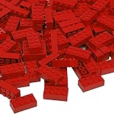 Unirolic Classic Building Bricks, 100 Piece 2x4 Building Blocks STEM Creative Building Toys Compatible with All Major Brands, MOC Building Bricks DIY Play Set for Kids(Red)