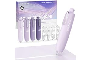 Four Candies Refillable Retractable White Correction Tape, 4PCS Smooth White Pull-Out Tape with 4 Extra Refills, Easy to Use Applicator for Instant Corrections for Office, School Supplies (Purple)