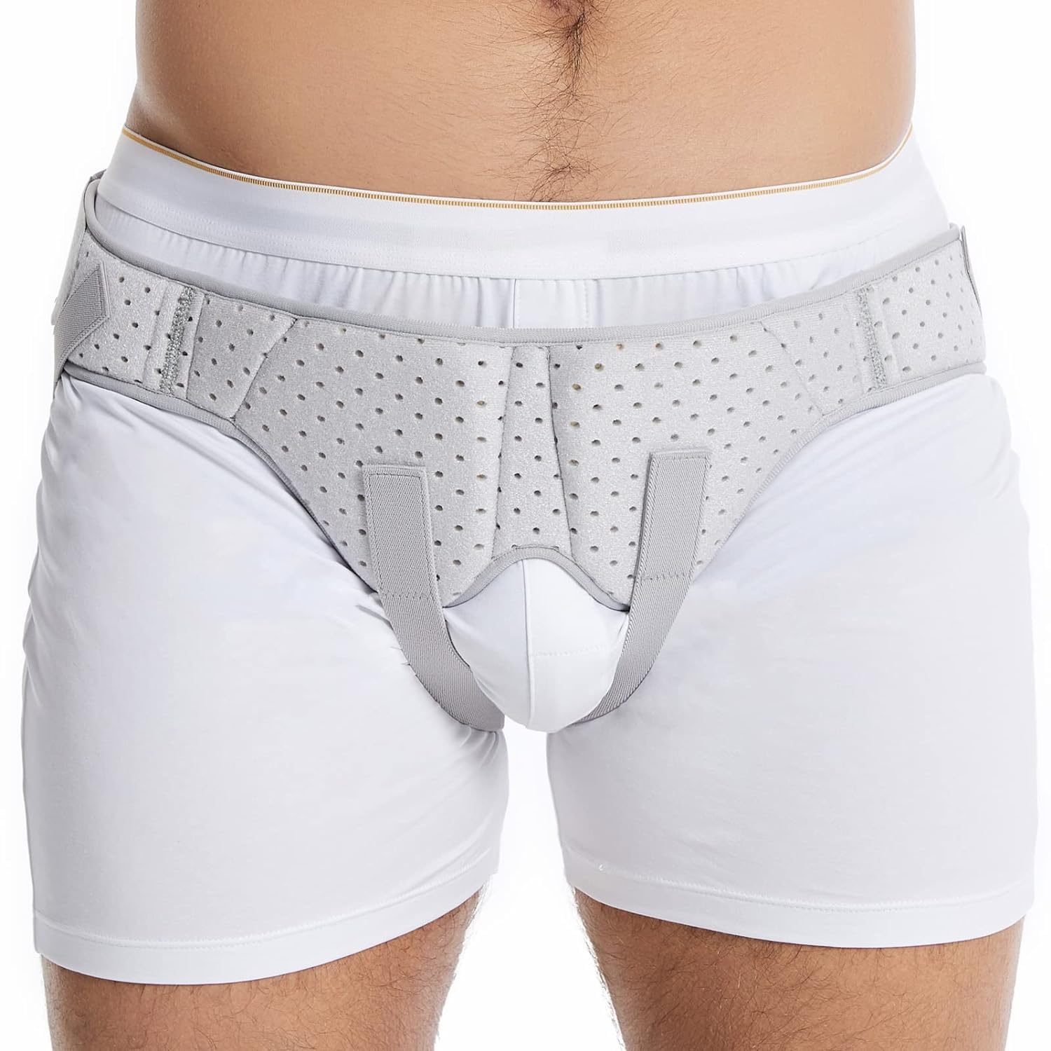 HEERTEEAJ Hernia Belt Truss for Left or Right Side Supportive Groin Pain with Removable Compression Pads for Pre or Post-Surgical, Comfortable Adjustable