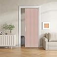 Jilron 100% Blackout Fabric Folding Door Curtain with Magnetic Closure - Accordion Style for Sliding Doors, Closets,Wardrobe and Temporary Door Solutions Doorway Curtains（W42 x L78, Pink，1 Panel）