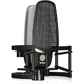 iCON Pro Audio Shield Large Diaphragm Condenser Mic with Pop Filter | Large Diaphragm Condenser Microphone, Integrated Pop Filter &amp; Shock Mount for Studio Recording, Podcasting.