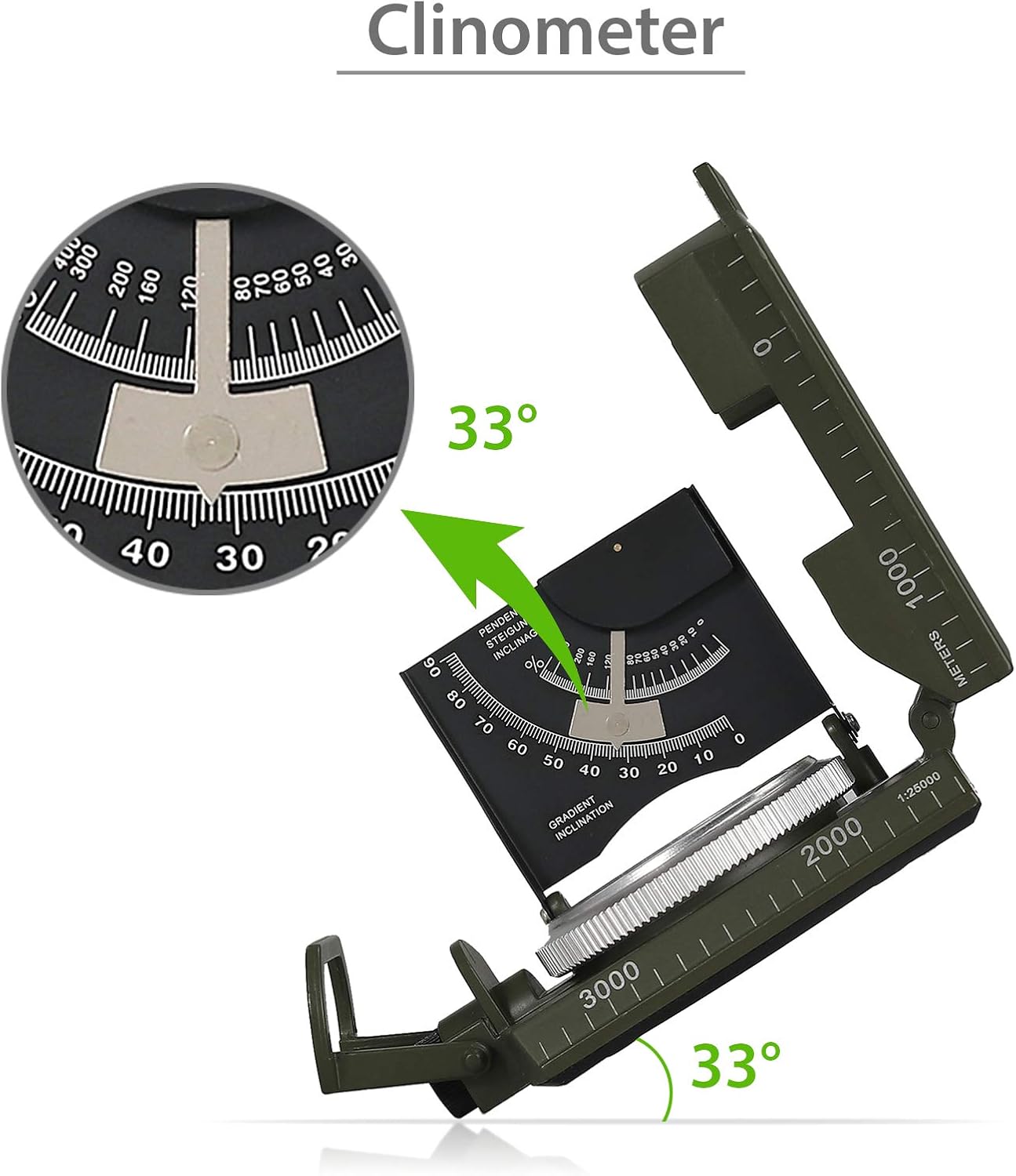 Proster IP65 Compass Camouflage with Sighting Clinometer Military Compass Metal Camping Compass Professional for Camping Hunting Hiking Geology Activities : Sports & Outdoors