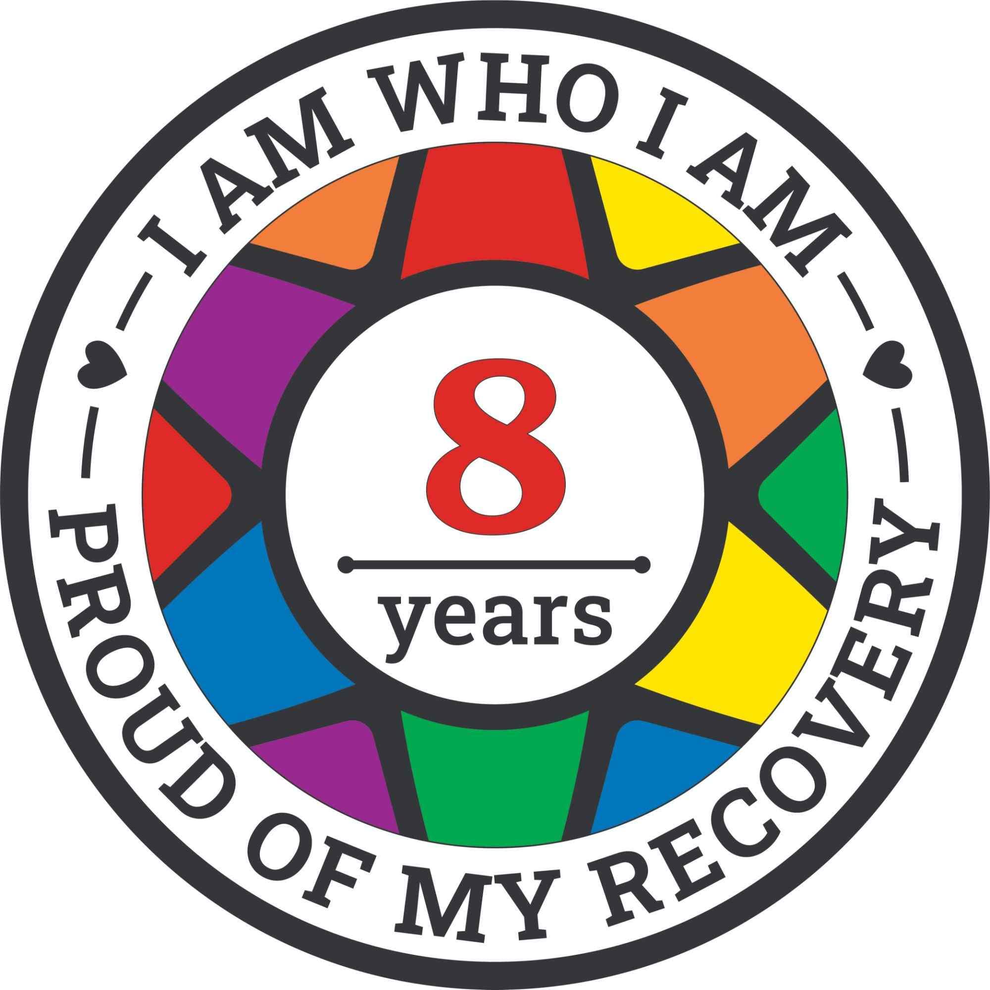 Recovery Pride Medallion in Years 1-50 Recovery AA Chip Sober Medallion Year 8