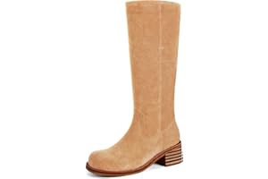 VBDB Women's Knee High Boots Square Toe Chunky Block Heel Long Boots for Women Comfortable Low Heel Womens Boots