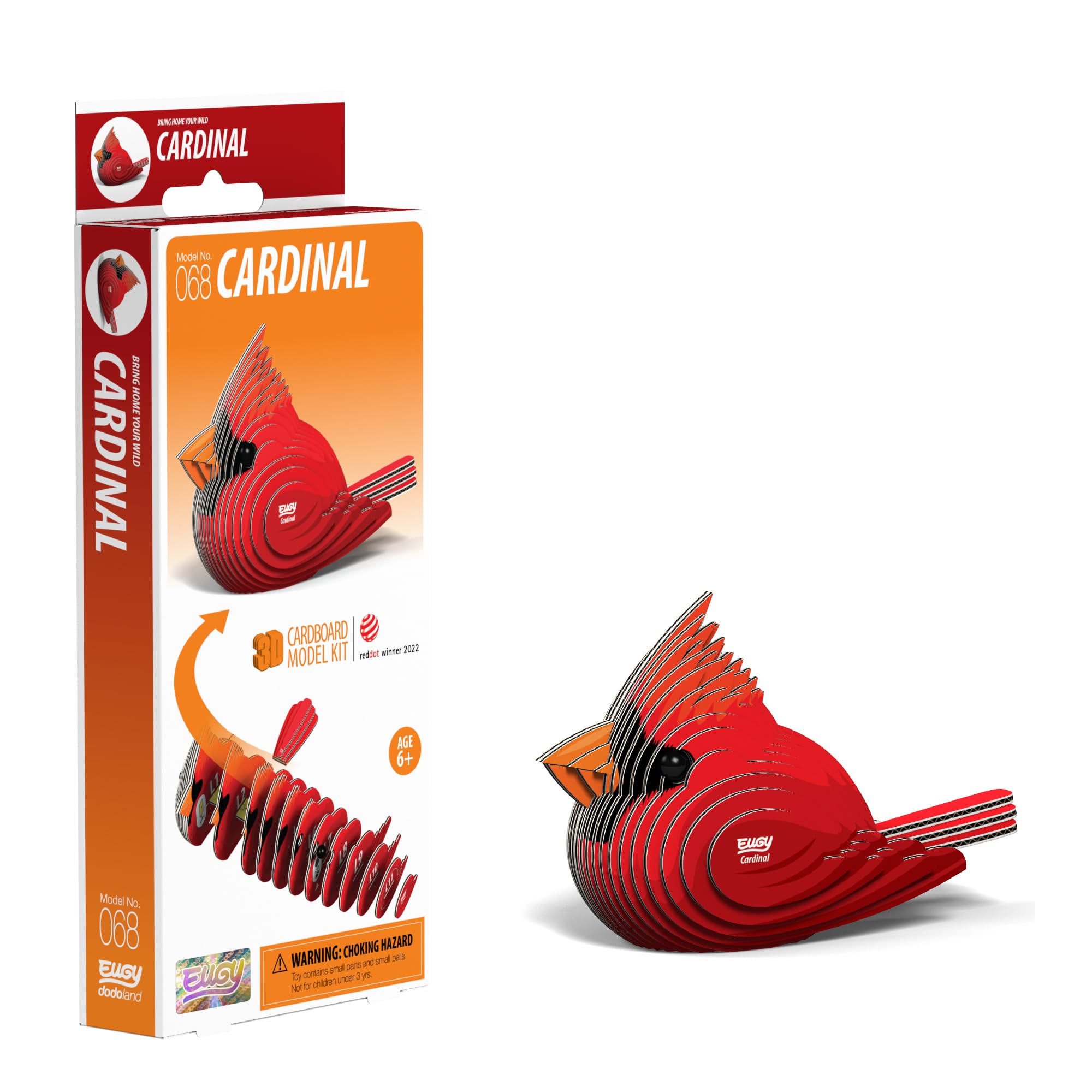 EUGY Cardinal 3D Model Craft Kit