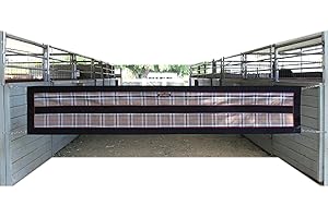 KENSINGTON PROTECTIVE PRODUCTS Kensington Aisle Guard with Hardware and Chain Sides to Keep Horse Secured in Barn Aisle - 10' to 12', Deluxe Black