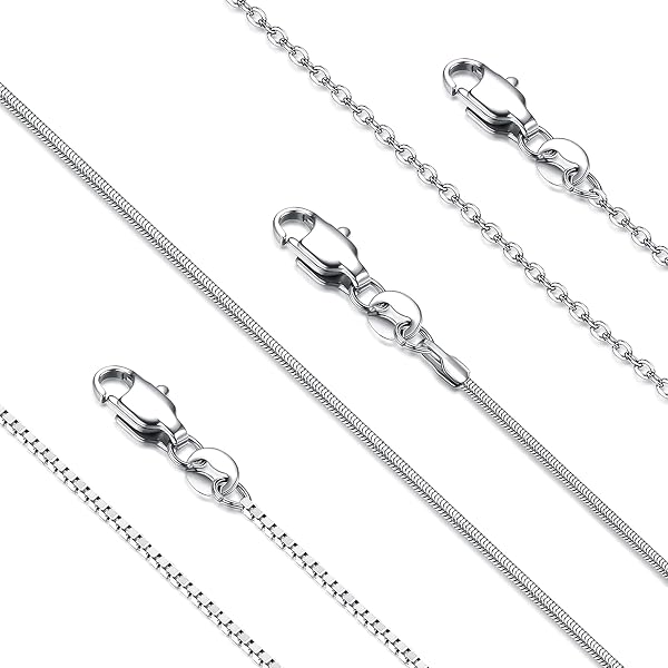 5/10Pcs 925 Silver Snake Chain Necklace Set - DIY Jewelry For Women & Men, 16-24 Inch