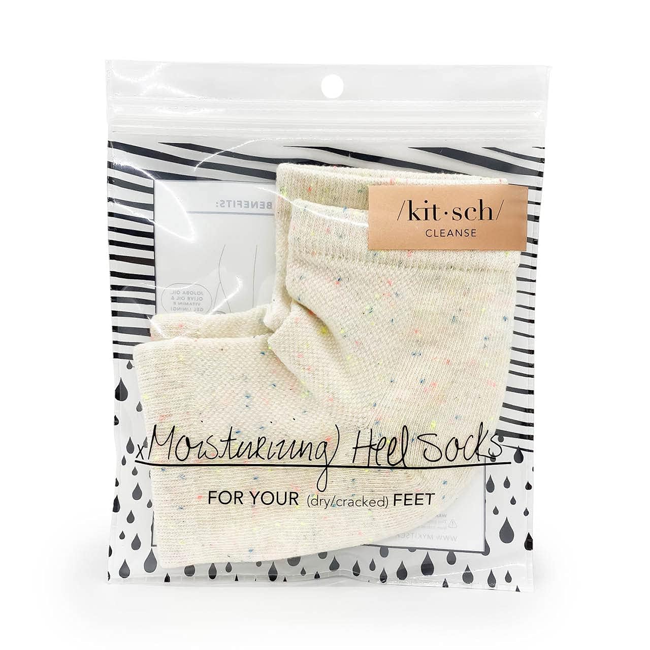 Kitsch Moisturizing Socks for Cracked Heel Treatment – Reusable Spa Socks for Women & Men with Insulated Gel Lining - Overnight Heel Socks for Dry Cracked Feet, Hydrating, Open-Toe Design - 1 Pair