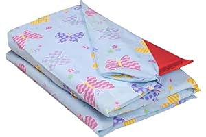 Wildkin Kids Cotton Nap Mat Cover – Soft, Sewn-in Flap, Durable & Fits 1.5" Vinyl Sleep Mats - Butterfly Garden