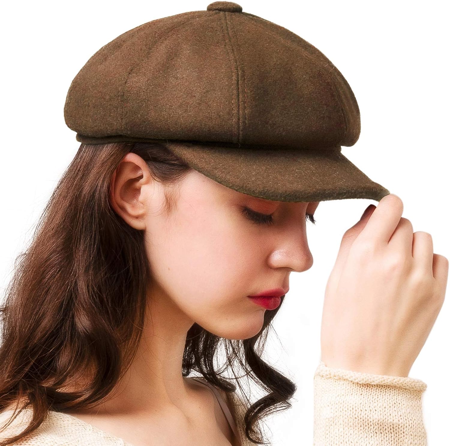 FURTALK Women's Newsboy Cap Paperboy Hat Winter Wool Beret Hat Cabbie